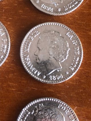 13 monedas plata 50 céntimos Alfonso XIII