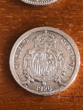 13 monedas plata 50 céntimos Alfonso XIII