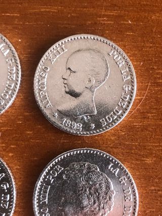 13 monedas plata 50 céntimos Alfonso XIII