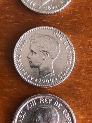 13 monedas plata 50 céntimos Alfonso XIII