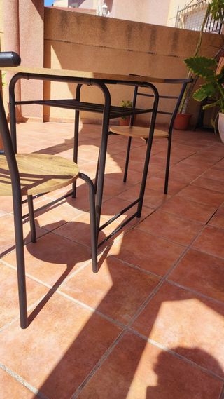 Conjunto mesa y 2 sillas exterior
