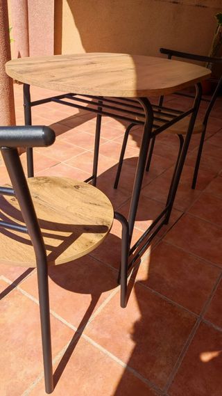 Conjunto mesa y 2 sillas exterior