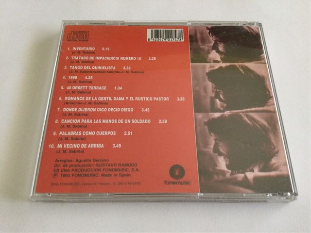 Joaquín Sabina "Inventario" Cd 1993