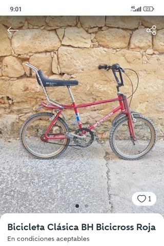 Bicicleta Clásica BH Bicicross Roja.No es la foto.
