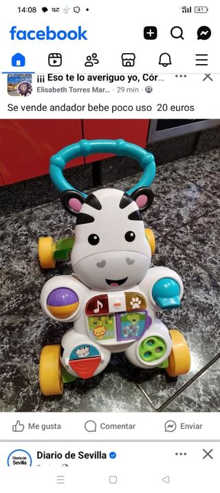 Andador bebé cebra Fisher-Price