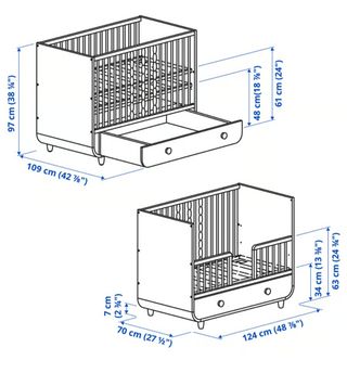 Cuna Myllra convertible Ikea + Colchón 