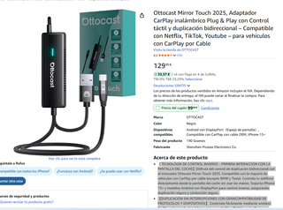 Adaptador CarPlay Inalámbrico Ottocast