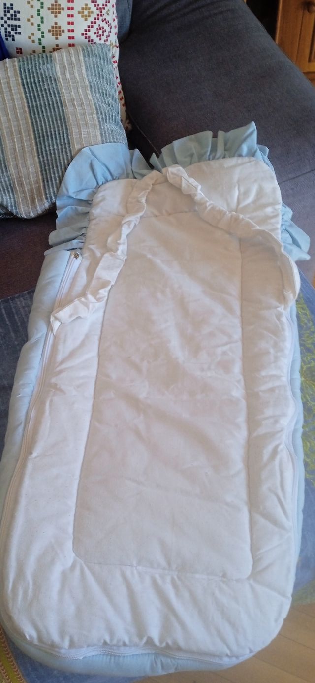 Borsa e trapunta blu per bambini