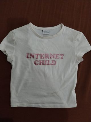 Camiseta Bershka Internet Child Talla XS