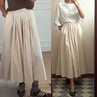 Falda Zara plisada beige Talla XS