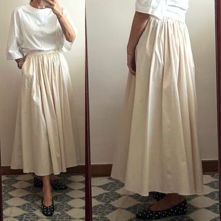 Falda Zara plisada beige Talla XS