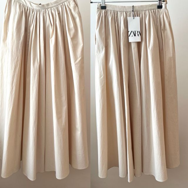 Falda Zara plisada beige Talla XS