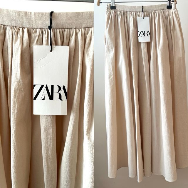 Falda Zara plisada beige Talla XS