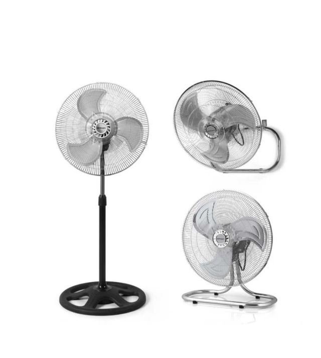 Ventilador de Pie Metálico Plateado