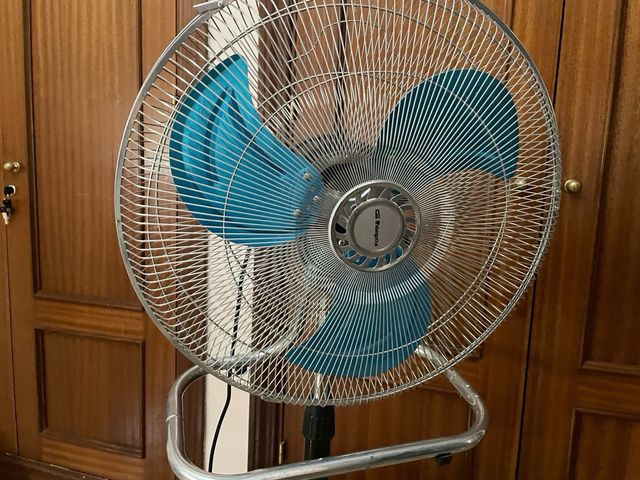 Ventilador de Pie Metálico Plateado