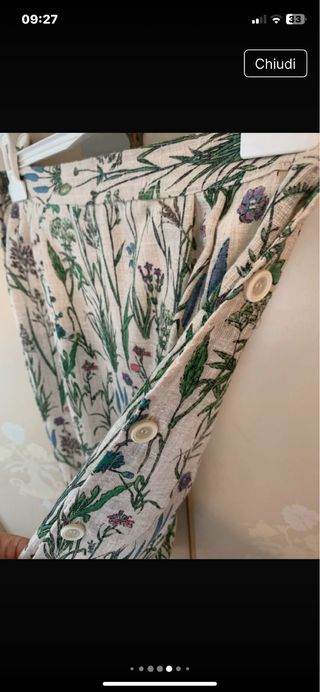 Gonna 100% lino foderata palloncino