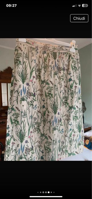 Gonna 100% lino foderata palloncino