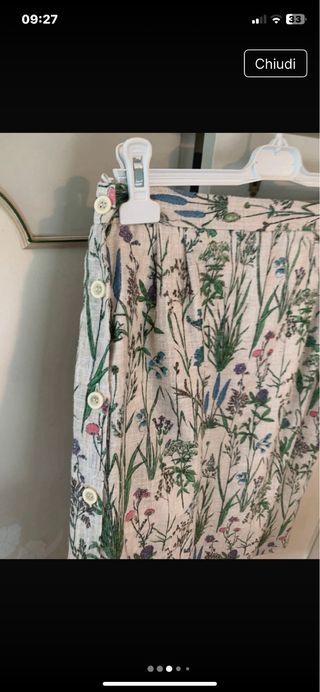 Gonna 100% lino foderata palloncino