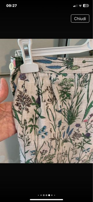 Gonna 100% lino foderata palloncino