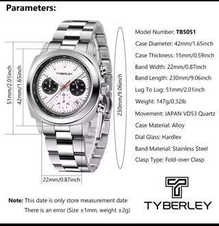 Reloj Tyberley TB5051 Hombre Plata