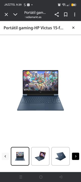 Portátil gaming HP Victus gris spacial
