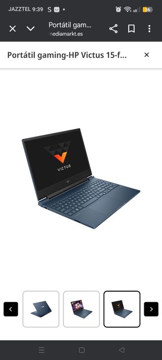 Portátil gaming HP Victus gris spacial