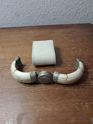 Pulsera Vintage Beige y Plateada