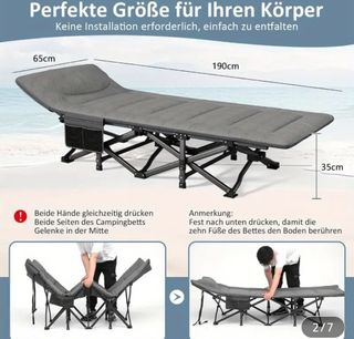 Cama Plegable Gris Tela y Metal NO SE CAMBIA
