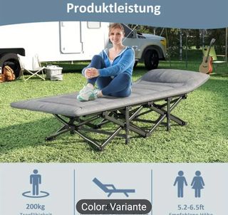 Cama Plegable Gris Tela y Metal NO SE CAMBIA