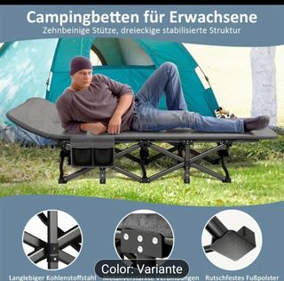 Cama Plegable Gris Tela y Metal NO SE CAMBIA