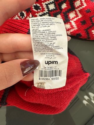 Maglione bimbo 5-6 anni rosso fantasia