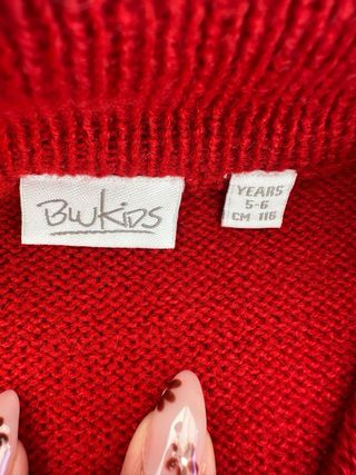 Maglione bimbo 5-6 anni rosso fantasia