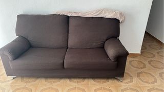 Sofá de 3 plazas marrón