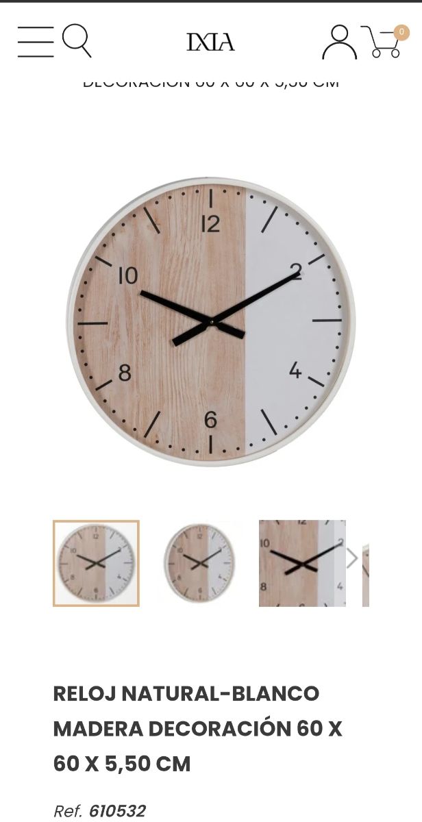 Reloj de pared moderno madera y blanco