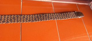 Cinturón trenzado unisex beige y marrón