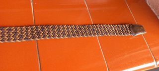 Cinturón trenzado unisex beige y marrón