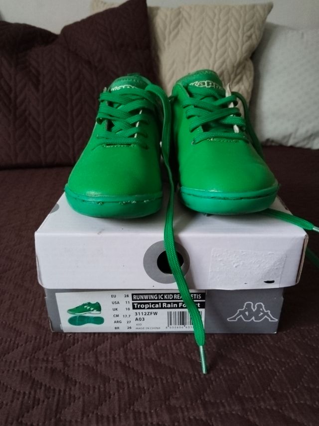 Zapatillas Kappa Fútbol Niño Verde