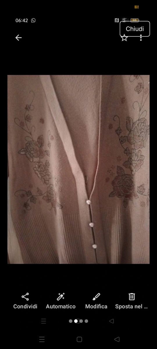 Blusa donna marrone con fiori