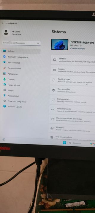 Ordenador HP i3 8GB RAM SSD