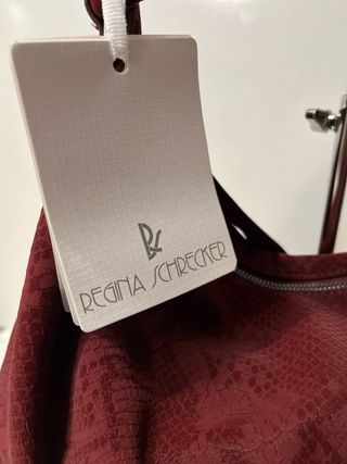Borsa a tracolla bordeaux effetto pitone