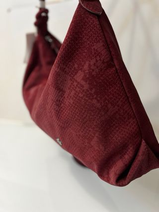 Borsa a tracolla bordeaux effetto pitone