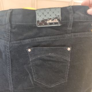 Max & Liu Pantalone Velluto Nero Donna Tg 50 IT