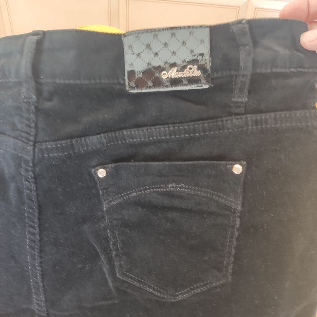 Max & Liu Pantalone Velluto Nero Donna Tg 50 IT