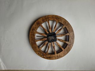 Orologio Ruota Carrettino Siciliano in Legno