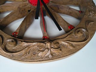 Orologio Ruota Carrettino Siciliano in Legno
