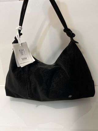 Borsa Regina Schrecker nera effetto pitone