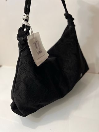 Borsa Regina Schrecker nera effetto pitone