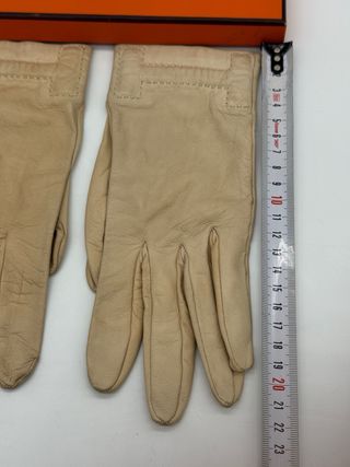 Guantes Hermes Beige Cuero