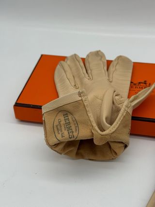 Guantes Hermes Beige Cuero