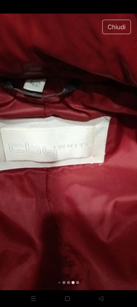 Piumino in vera piuma d'oca tg 42 colore borgogna